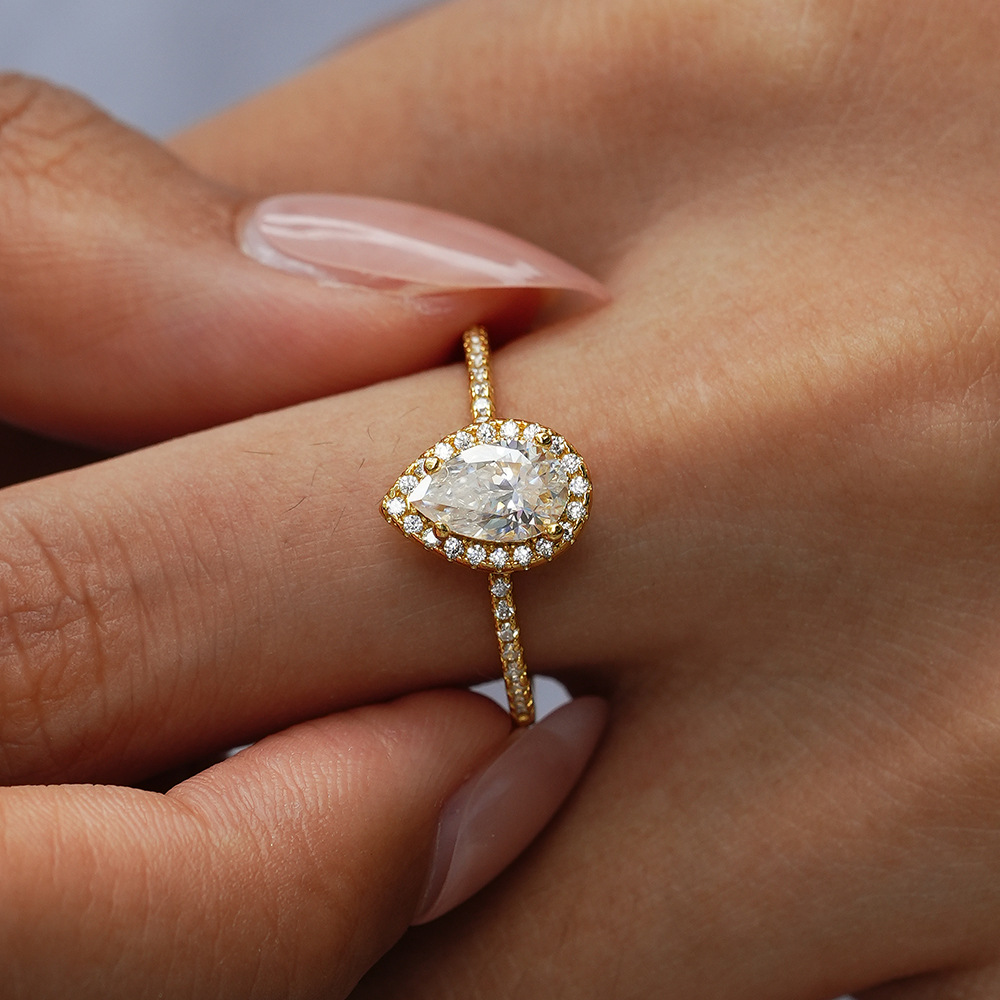 KyanGem Real 18K Gold Moissani - Moissanite Engagement Ring 1 Carat recension och pris