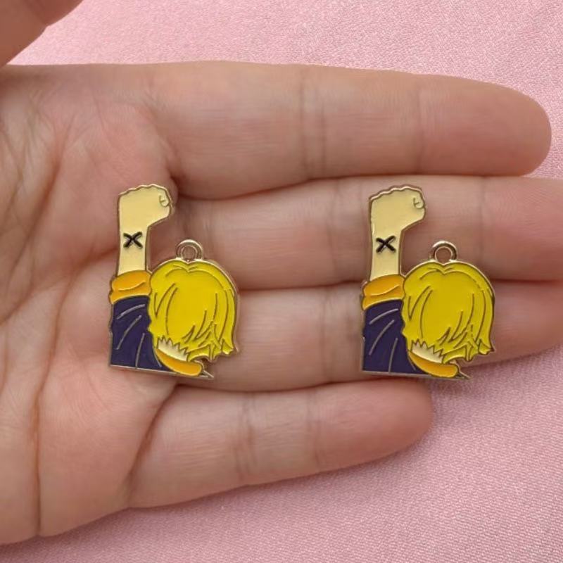 10PCS alloy drip oil cartoon p - Earrings recension och pris