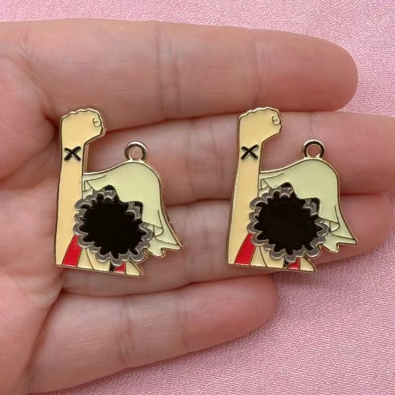 10PCS alloy drip oil cartoon p - Earrings recension och pris