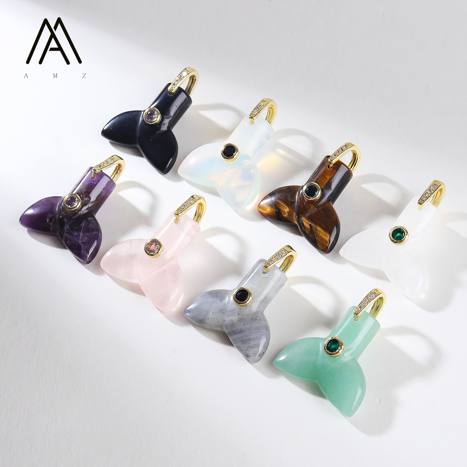 1/3/5/10pcs Fish Tail Natural  - Crystal Pendant Necklace Natural Stone recension och pris