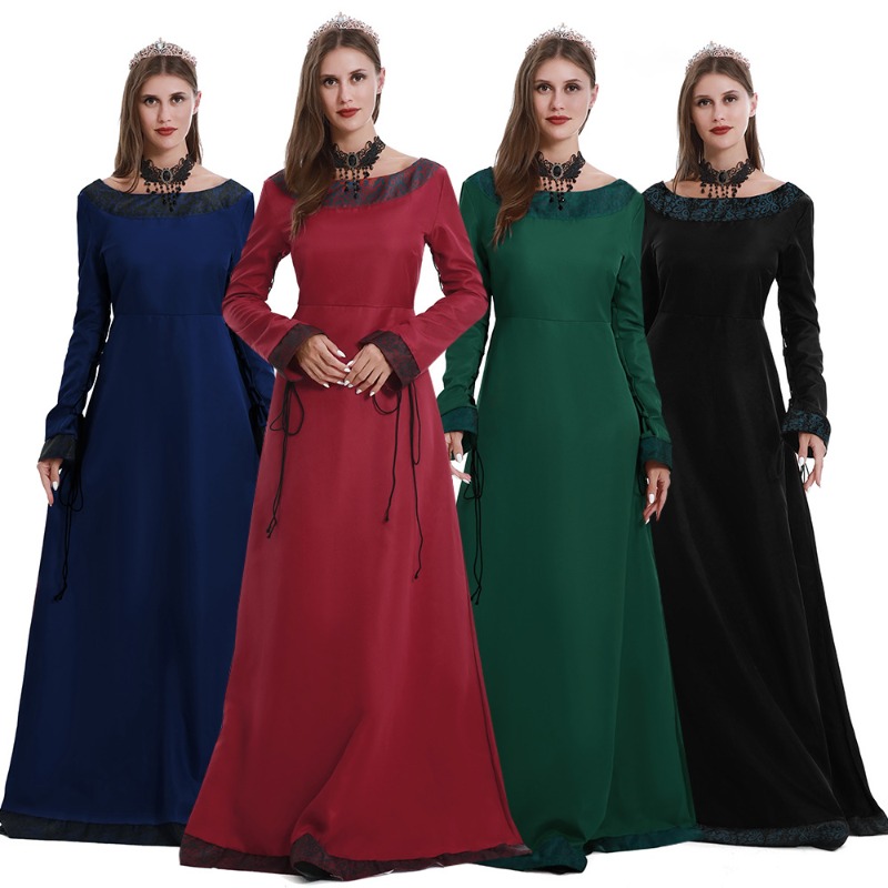 Women Medieval Long Dress V Ne - Necklaces recension och pris