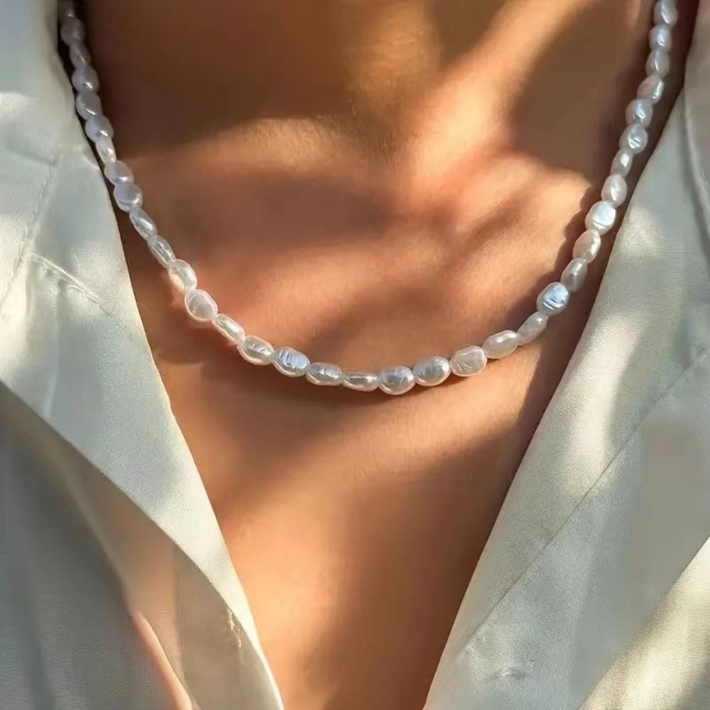 Simple Imitation Pearl Choker  - Pearl Choker Necklace Vintage recension och pris
