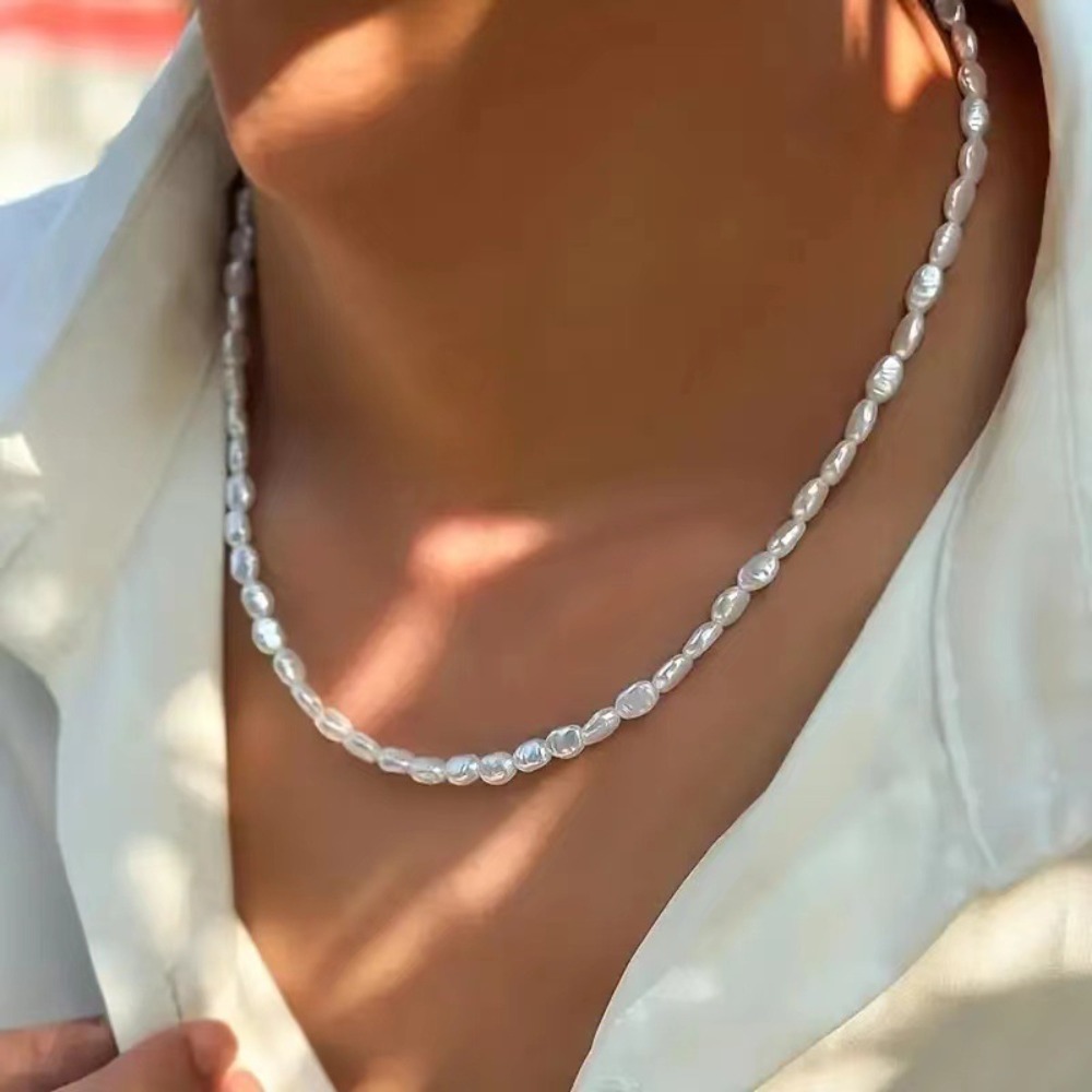 Simple Imitation Pearl Choker  - Pearl Choker Necklace Vintage recension och pris