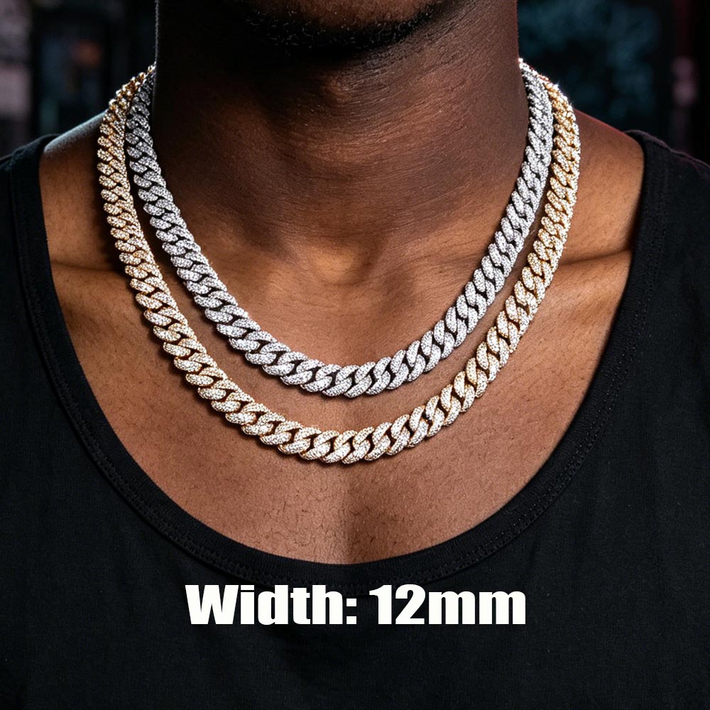 12mm Hip Hop Jewelry Diamond C - Cuban Link Chain 12Mm recension och pris