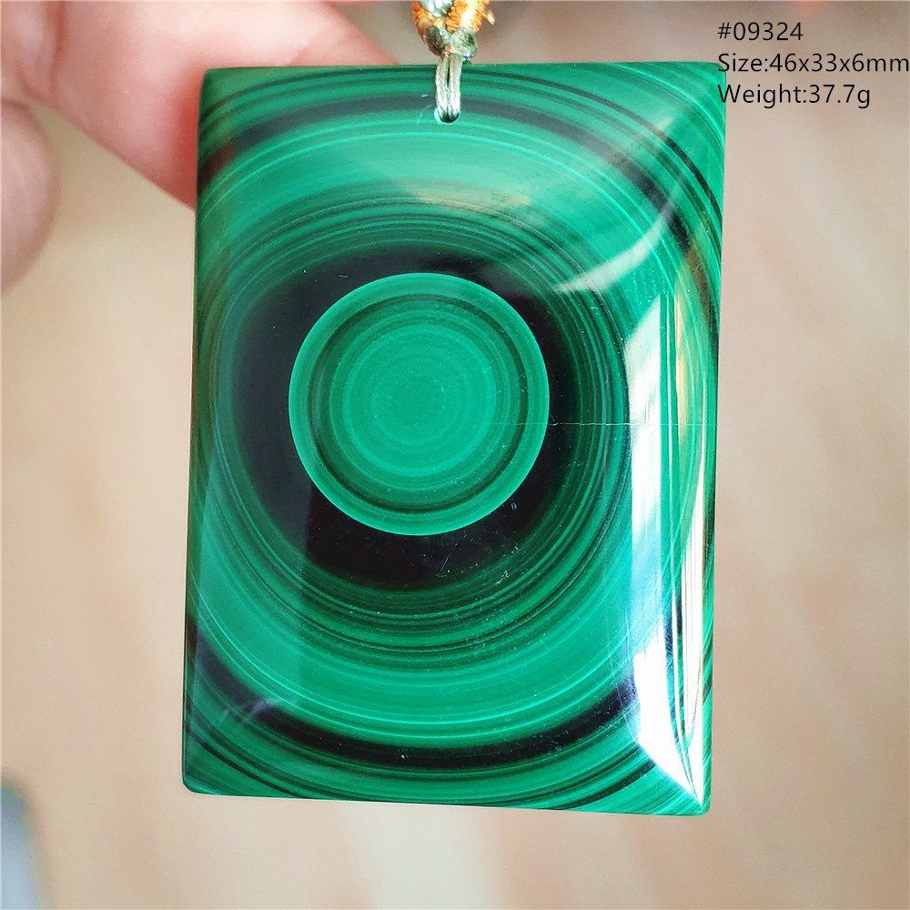 Natural Green Chrysocolla Pend - 925 Sterling Silver Chain Necklace Men recension och pris