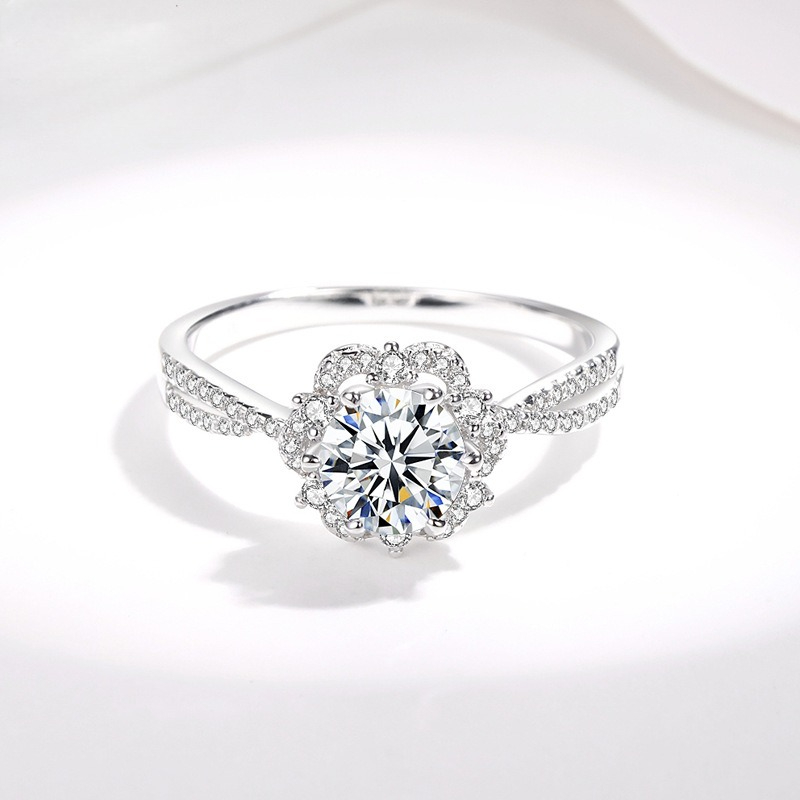 AETEEY S925 Silver Twisted Sha - Moissanite Engagement Ring 1 Carat recension och pris