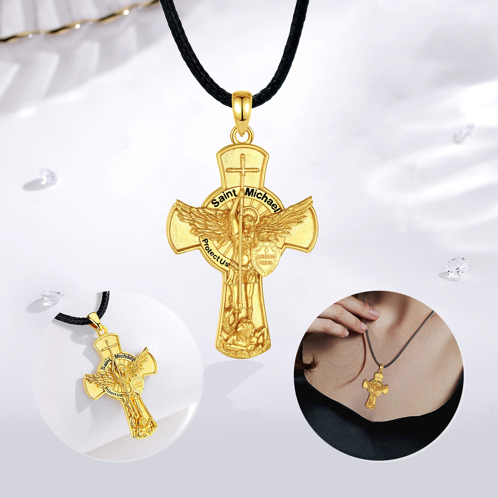 Eudora St.Michael Archangel Ne - 925 Sterling Silver Chain Necklace Men recension och pris
