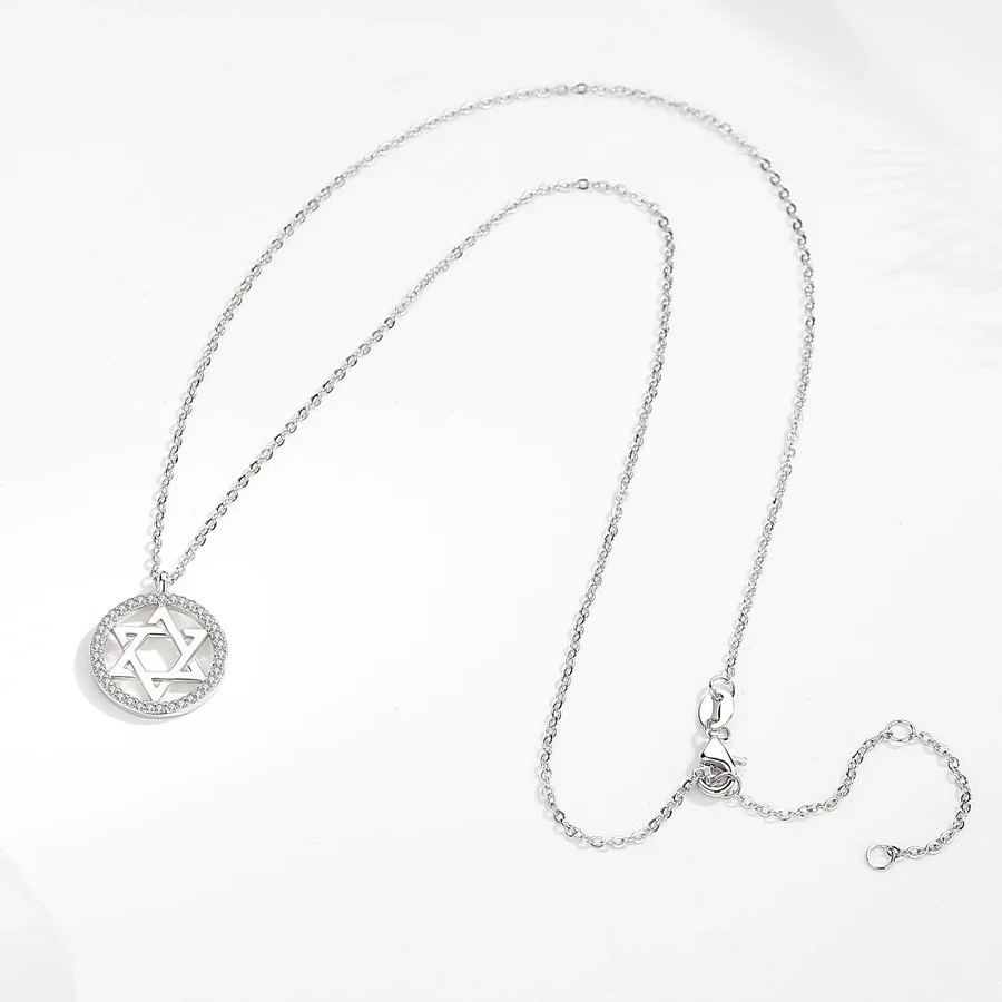 KALETINE Jewish Magen Star of  - 925 Sterling Silver Chain Necklace Men recension och pris