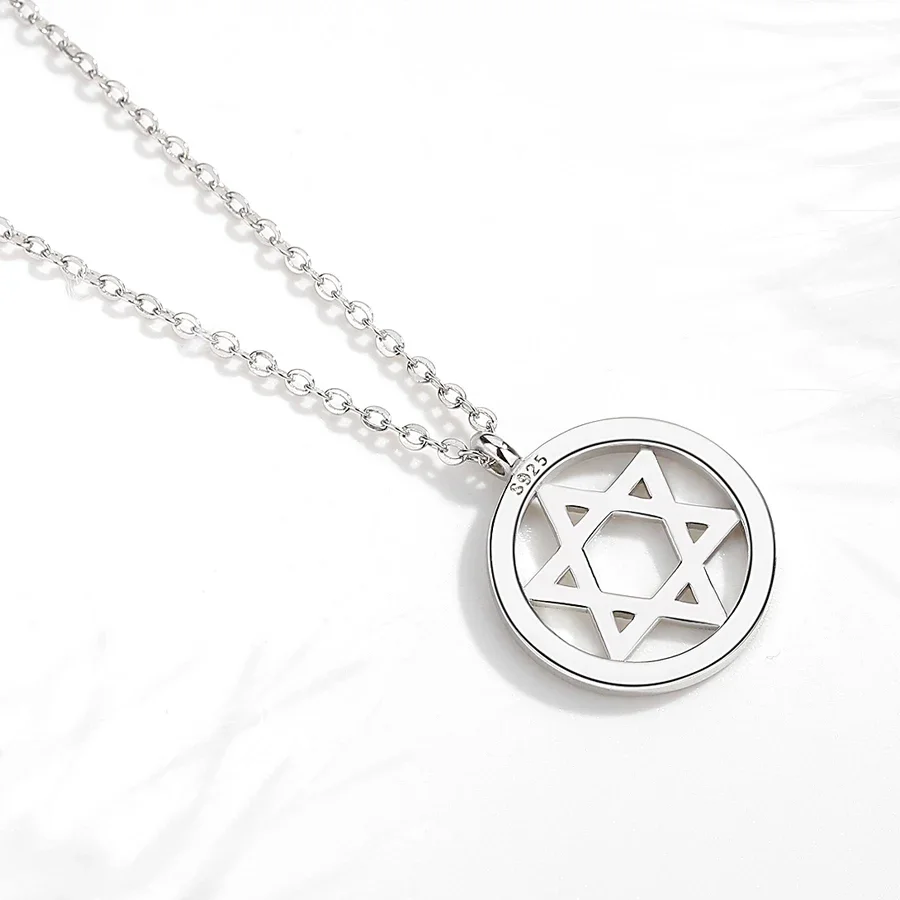 KALETINE Jewish Magen Star of  - 925 Sterling Silver Chain Necklace Men recension och pris