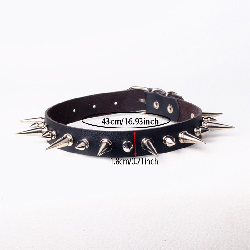 Punk Long Spike Choker Faux Le - Goth Punk Spike Choker recension och pris