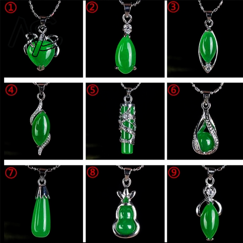 925 Silver Chinese Green Jade  - Necklaces recension och pris