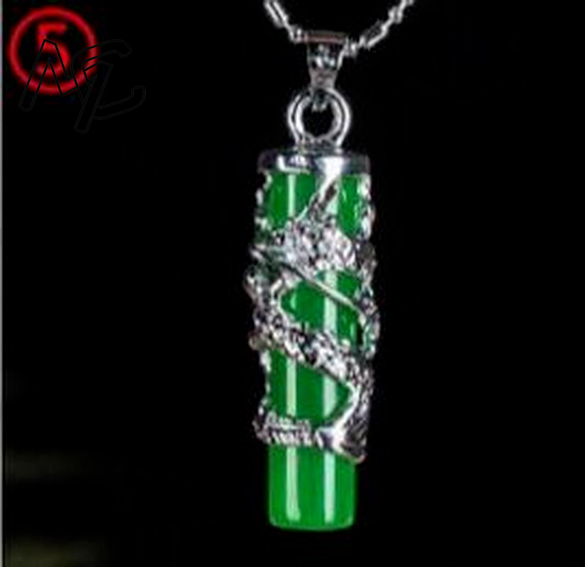 925 Silver Chinese Green Jade  - Necklaces recension och pris