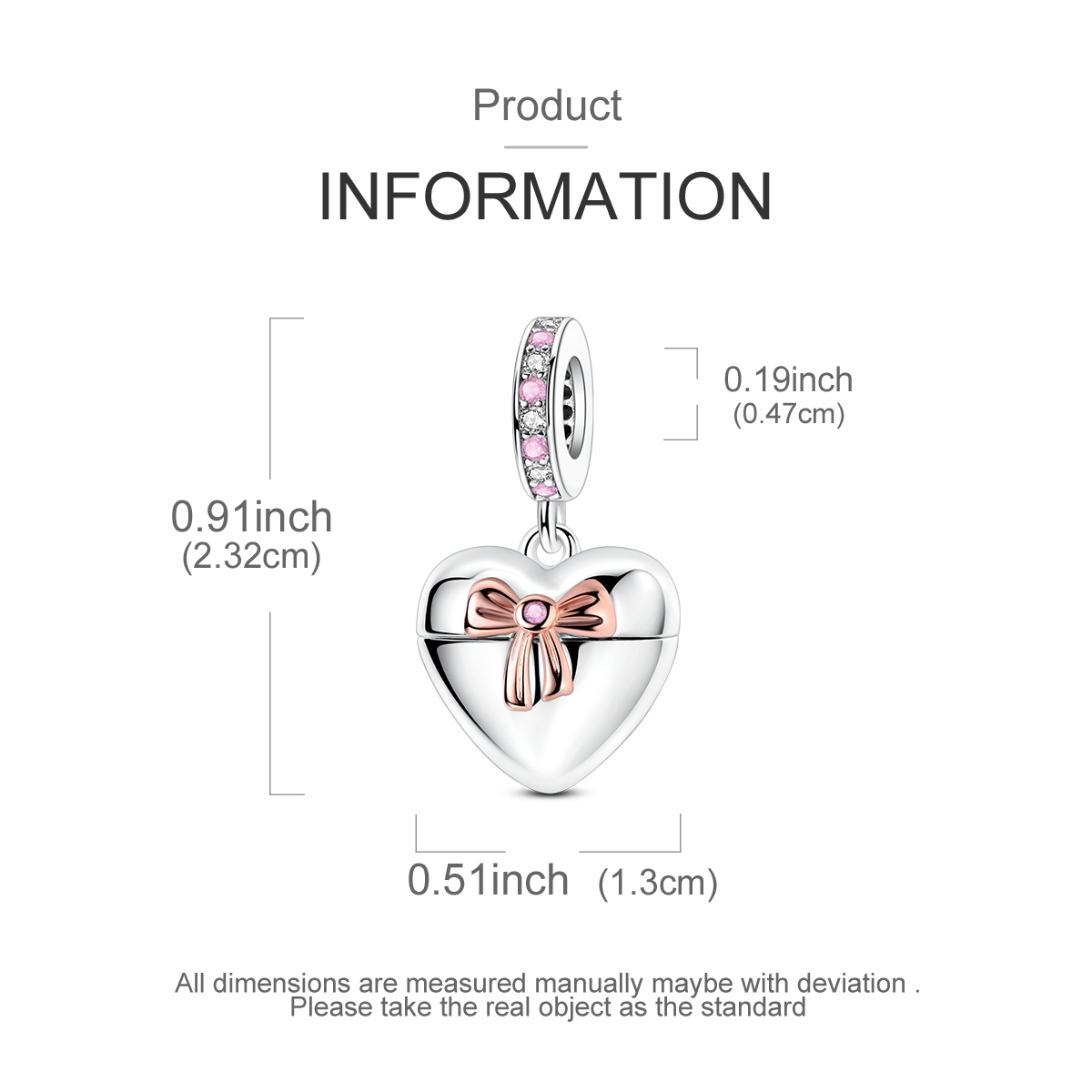 925 Sterling Silver Two-tone H - Heart Locket Necklace Photo recension och pris