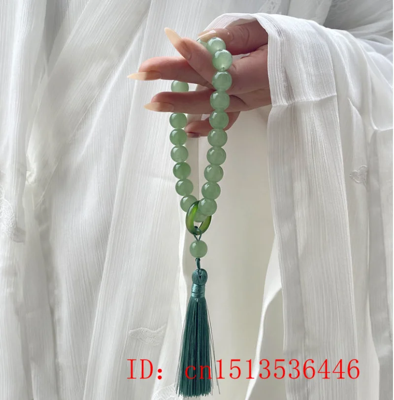 Green Jade Stone 12mm Beads Ta - Necklaces recension och pris