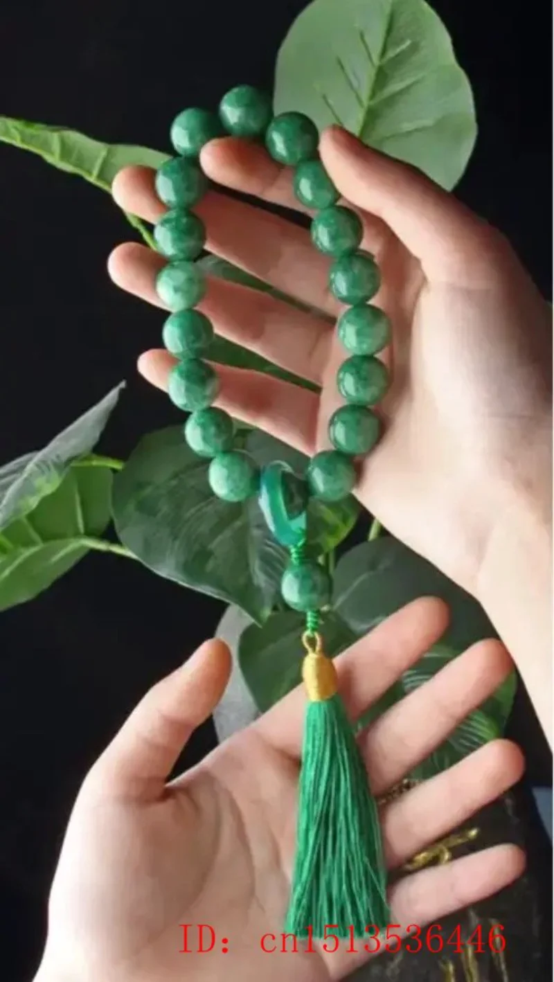 Green Jade Stone 12mm Beads Ta - Necklaces recension och pris
